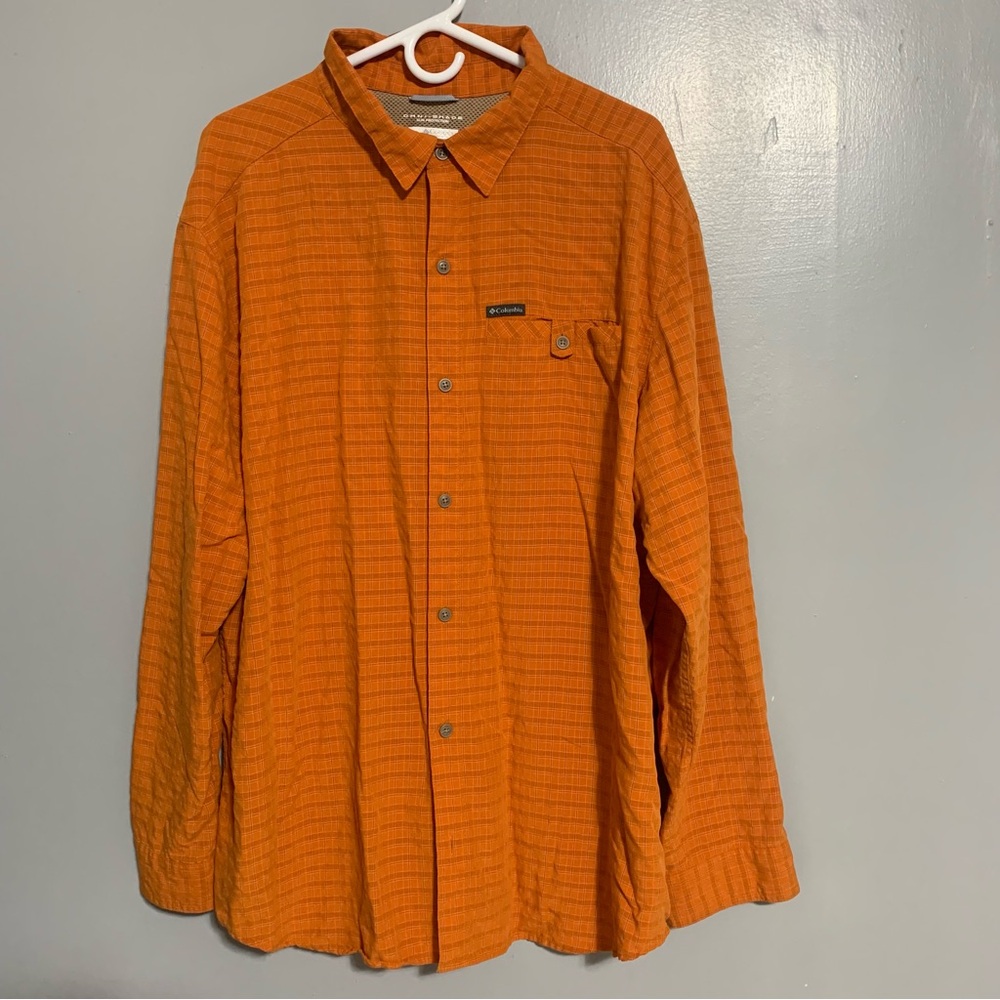 Columbia Shirts Mens Orange Long Sleeve Omni-Shade Sun Protection Size XXL